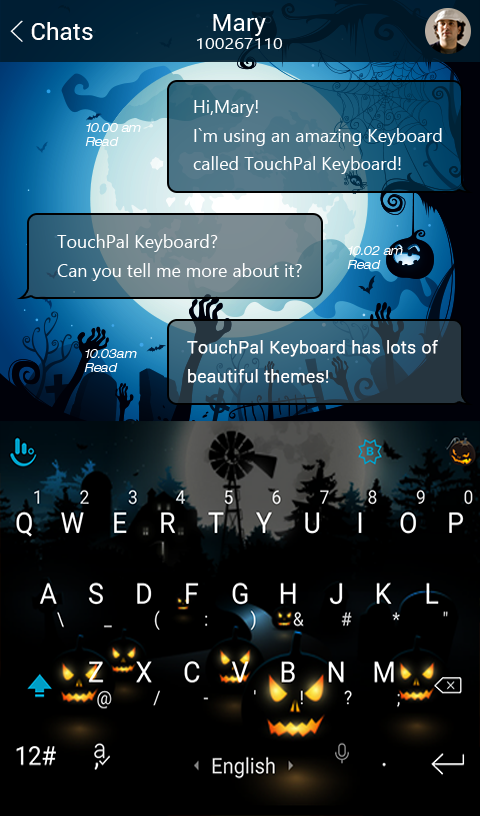 Night Pumpkin Keyboard Theme Screen 2