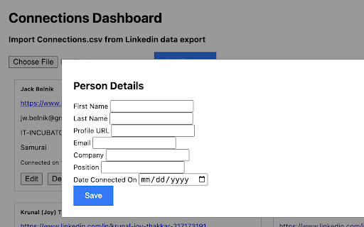Linkedin Offline Connection Viewer