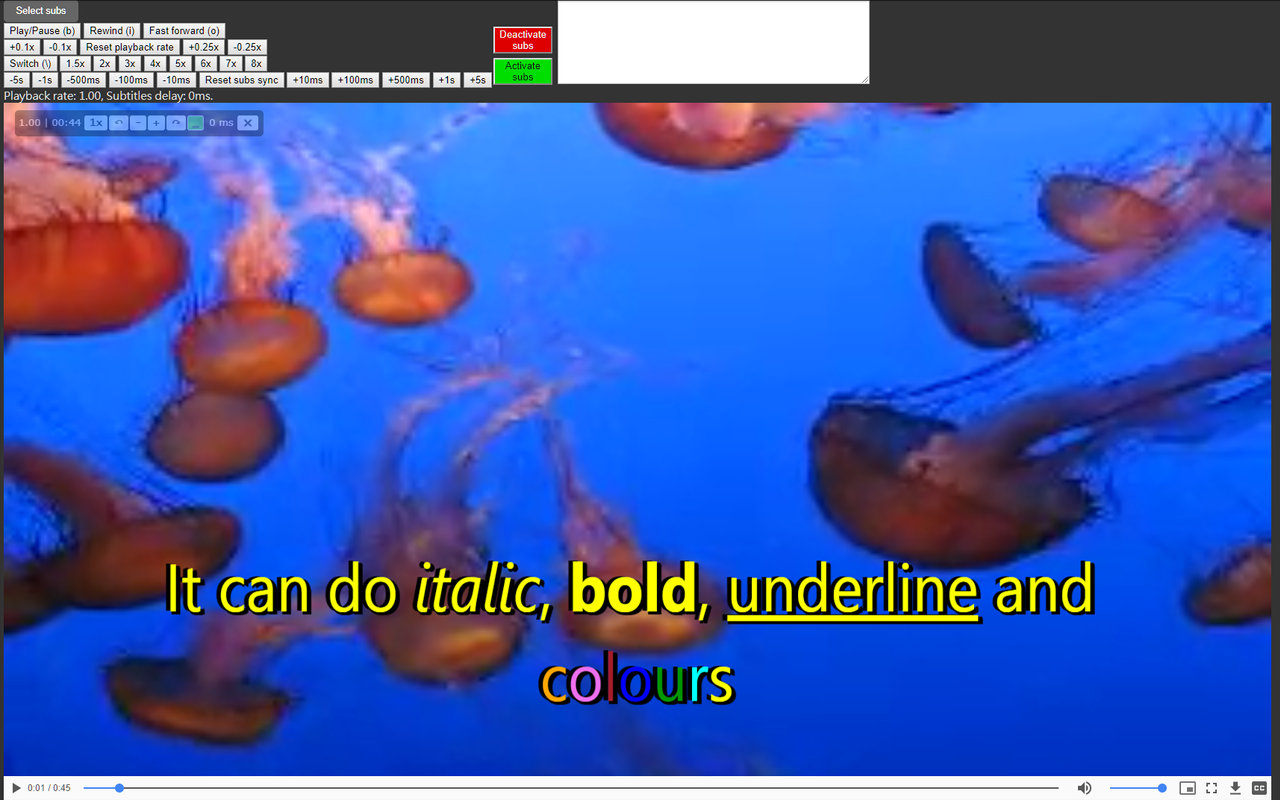 HTML5 media speed controller + subs Preview image 0