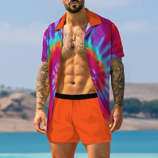 Title 8, Colorful 3D Printed Vacation Suit for Men, offe...