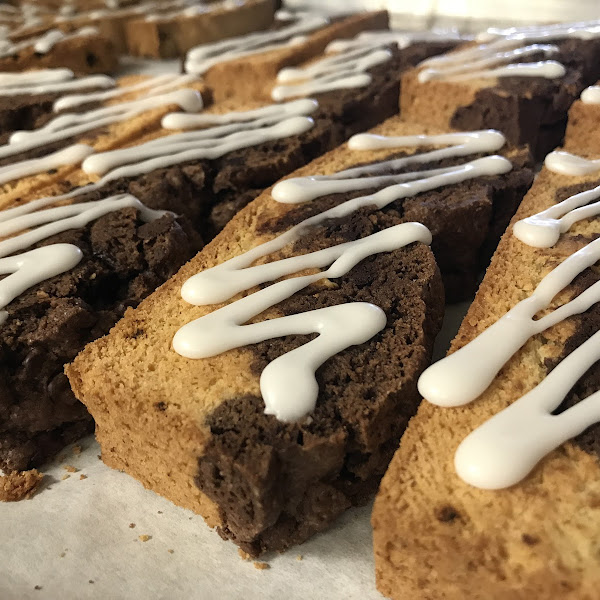 GF biscotti is a new item recently at Deja Brew. Baked fresh on location, typically two flavors are available at any given time. Pair this up with their coffee and you have a perfect breakfast snack!