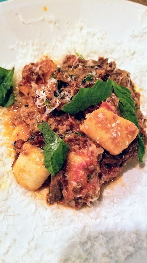 Accanto presents Goat Cheese Gnocchi with roasted goat leg sugo and herbs for Portland Dumpling Week 2018