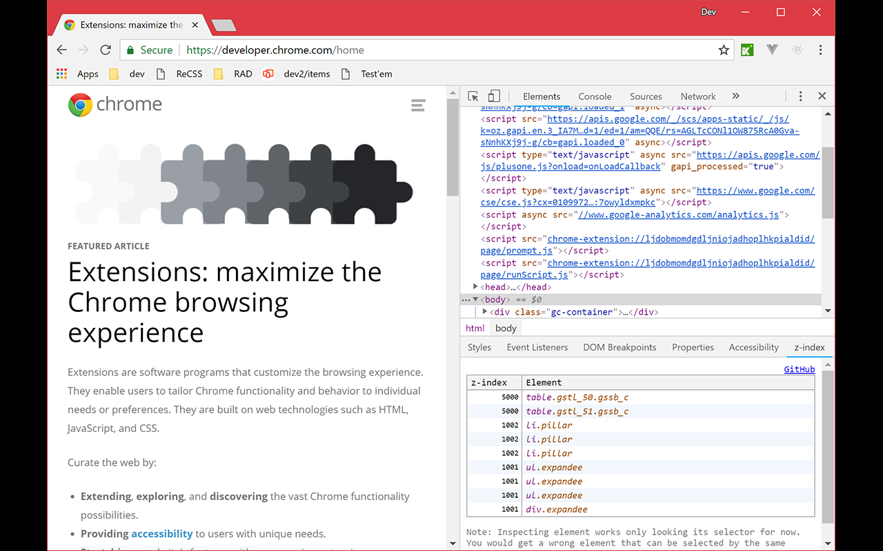 DevTools z-index Preview image 0