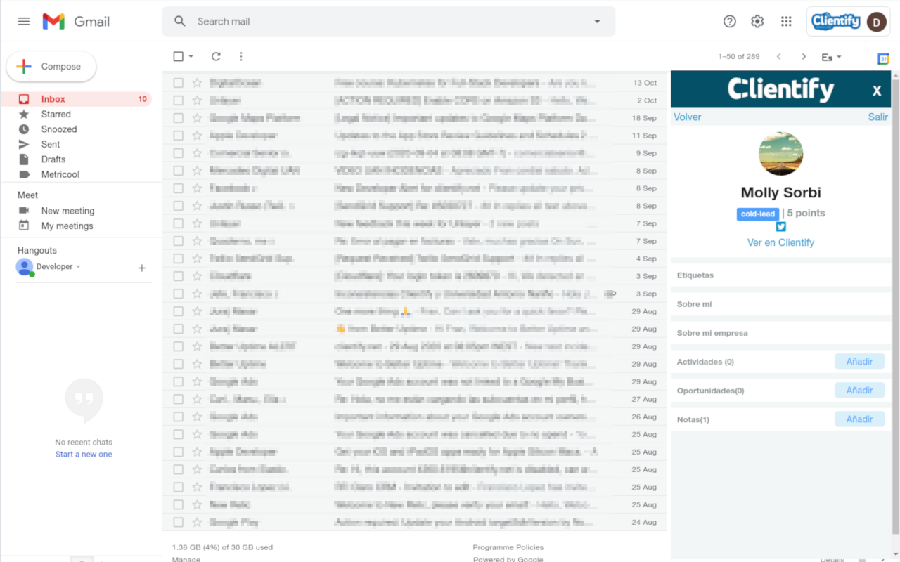 Clientify Gmail Extension Preview image 4