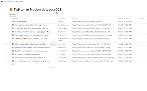 Save Twitter to Notion - Twitter Hunter