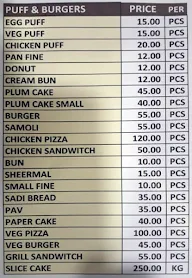 Prashanti Snacks And Tiffins menu 1