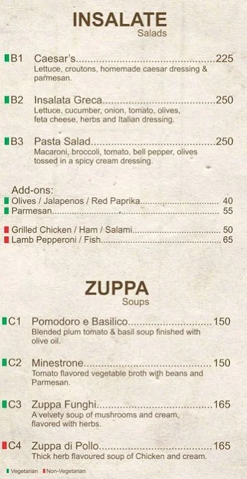 Th Pasta bar Veneto menu 