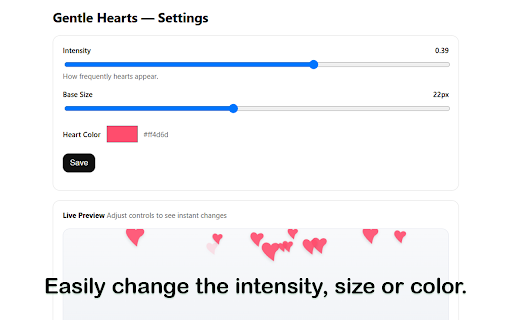 Floating Hearts – Subtle Browser Decoration screenshot 2