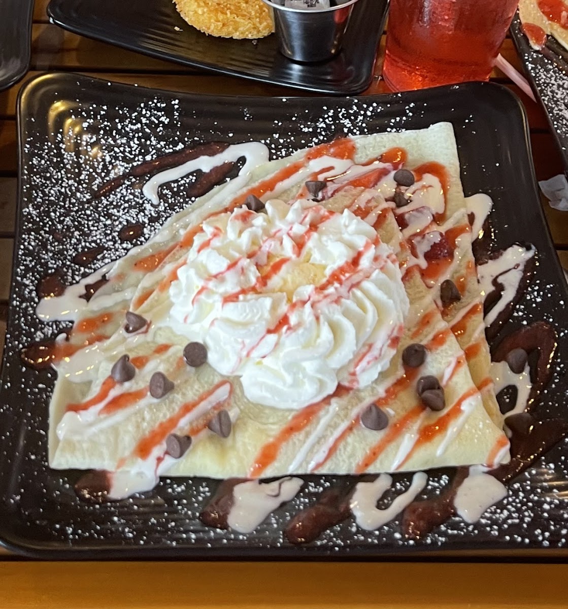 This was my gluten free crepe and it was PHENOMENAL. So good and such a good atmosphere!!