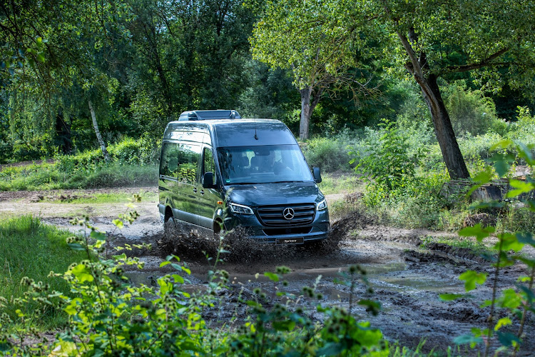 Thanks to a standard fitment all-wheel drive system the Sprinter can get through challenging terrain with ease. Picture: SUPPLIED