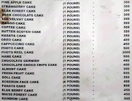 Jashn Bakers menu 1