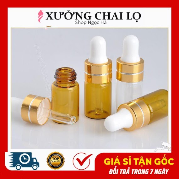 Lọ Chiết Serum Top Giá Rẻ Lọ Chiết Tinh Dầu Thủy Tinh Mỏng 2Ml/3Ml/5Ml Đựng Serum, Nước Hoa, Phụ Kiện Du Lịch