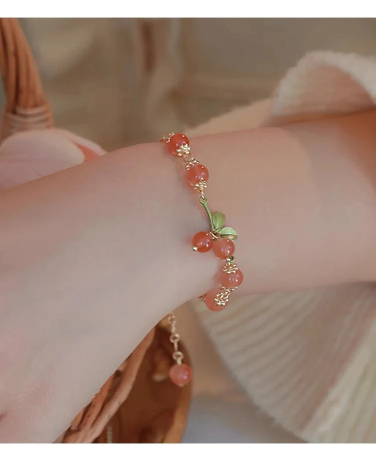 Title 5, Pulsera estilo Mori con cerezas, de estilo anti...