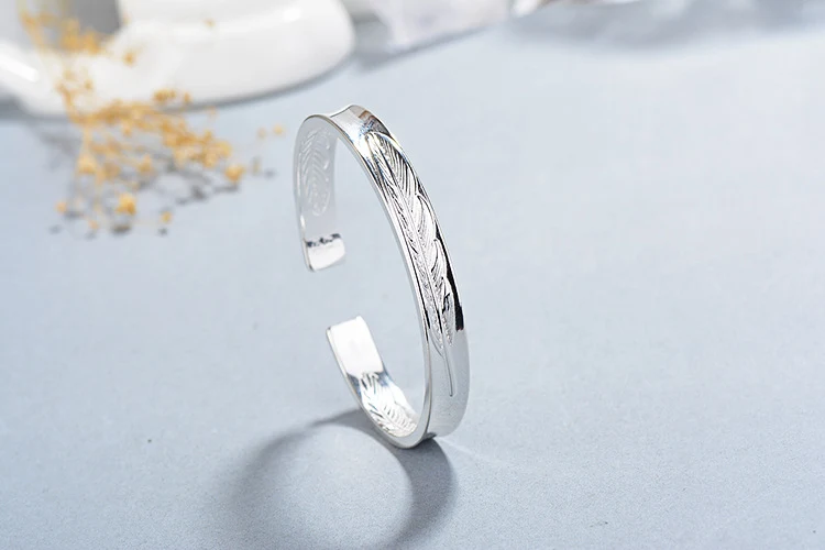 Pulseira de penas de moda prata tailandesa