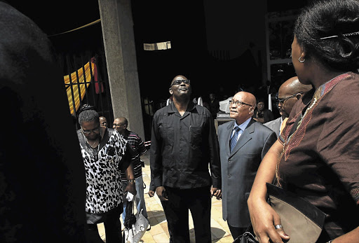 President Jacob Zuma and Cosatu general secretary Zwelinzima Vavi at the opening of the new Cosatu headquarters yesterday