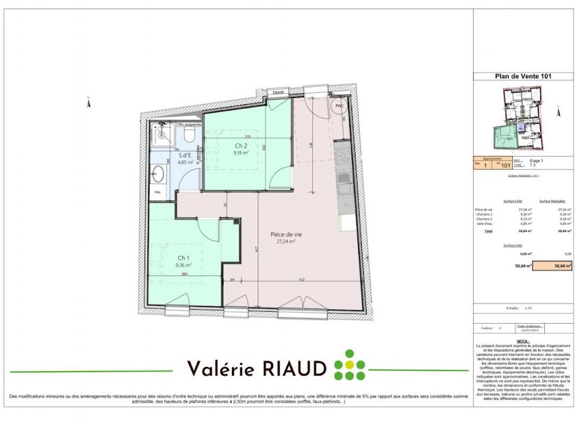 Vente appartement 3 pièces 50.64 m² à Muzillac (56190), 186 102 €