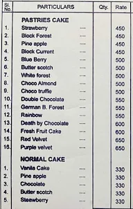 Hasanamba Iyengar Cake Mane menu 2