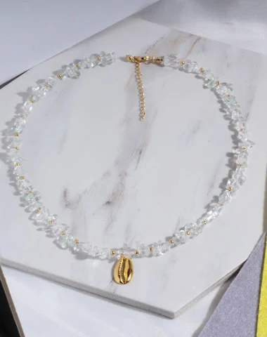 Collana artigianale con perline a c - 0