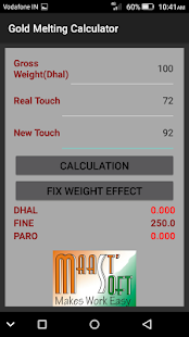 Gold & Silver Melting Calculator - náhled