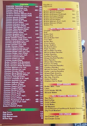 Khana Khazana menu 