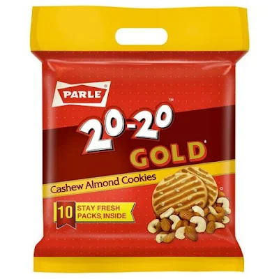 Parle 20-20 Gold Cashew Almond Cookies 604.8 Gm