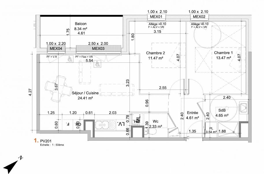 Vente appartement 3 pièces 61 m² à Blainville-sur-Orne (14550), 200 900 €