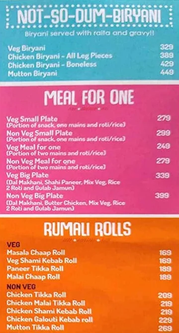 Shaan E Punjab menu 