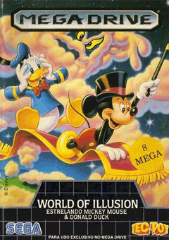 『World of Illusion Starring Mickey Mouse and Donald Duck』ブラジル版のパッケージ