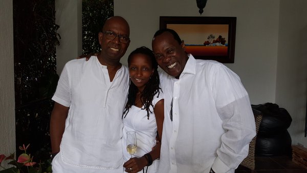 Bob Collymore, his wife Wambui Kamiru and media personality Jeff Koinange