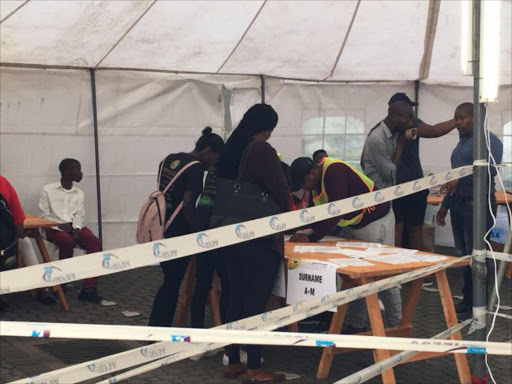 University of Fort Hare students during the SRC elections at the East London campus this morning Picture: SINO MAJANGAZA