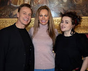 Margaret Gardiner flanked by Ben Daniels, who plays Lord  Lord Snowdon in 'The Crown', and Helena Bonham Carter.