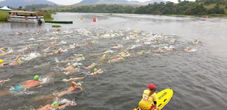 Swimmers at the Lakeside Heritage Festival on January 19 2020.