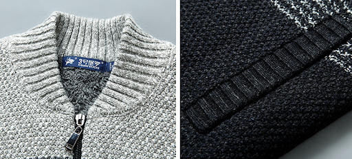 Title 5, Mens Sweater Jacket With Contrast Stripes for ...