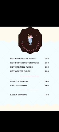 The Sundae Factory menu 1