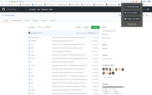 Peruse Code Chrome Extension