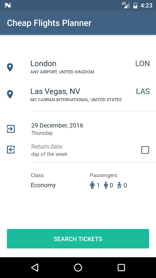 Android application Cheap Flights Planner screenshort