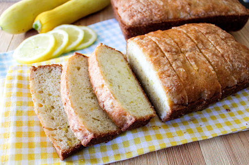 Lemony Summer Squash Bread cut into slices.