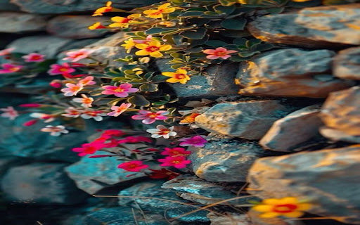 cliff flower wallpaper screenshot 1