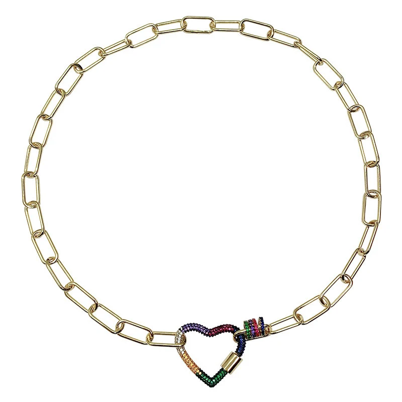 Title 1, Rainbow Love Clavicle Chain for women featuring...