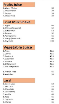 JUICE AND SANDWICH POINT menu 1