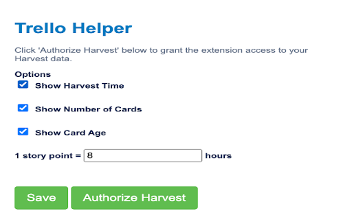 Trello Harvest Helper