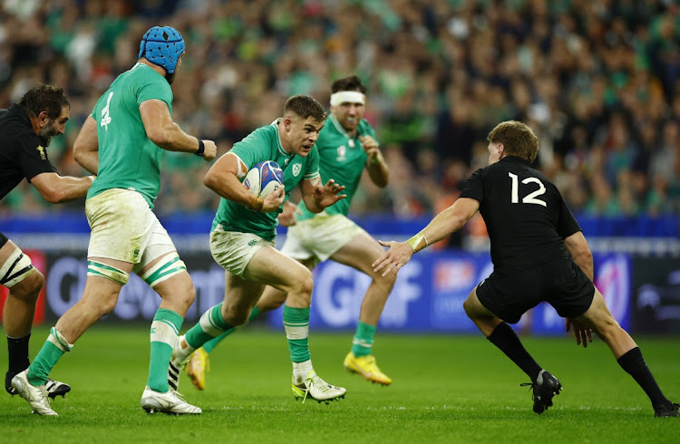 Ireland's Garry Ringrose in action against New Zealand at Stade de France, Saint-Denis, France, October 14 2023. Picture: SARAH MEYSSONNIER/REUTERS