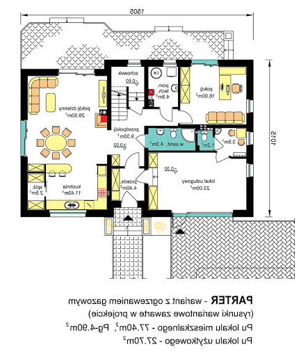 BS-16 z lokalem - Rzut parteru - propozycja adaptacji - ogrzewanie gazowe