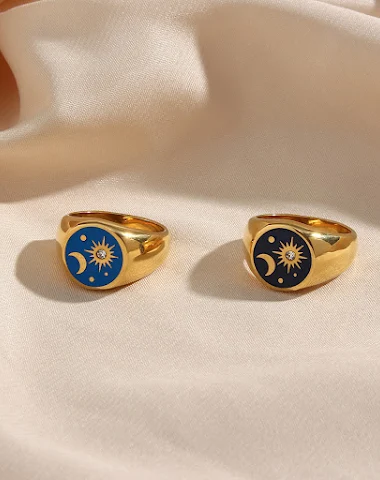 Retro Trendy Grace Ring met Oliedru - 3