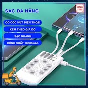 [Hcm] Sạc Dự Phòng Kèm Cốc Hút, Giá Đỡ Điện Thoại Dành Cho Iphone, Samsung, Oppo, ... Hỗ Trợ Sac Nhanh - T18