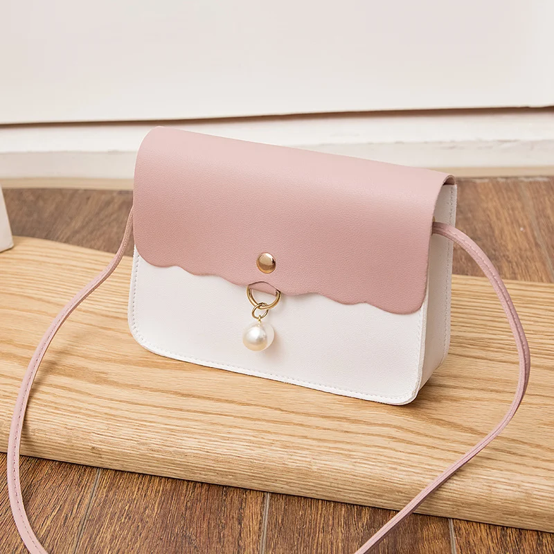 Bolsa Crossbody de um ombro com cores contrastantes, pequena e casual, estilo quadrado para mulheres, ideal para uso diário e moderno.