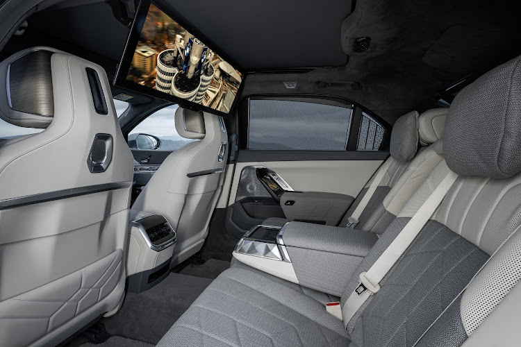 BMW 7 Series back seat.