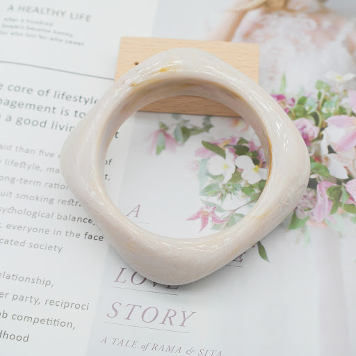 Title 19, Marbling Acrylic Bracelet Shaped Irregular Squa...