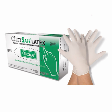 Guante de Latex de Exámen Alfasafe Talla M Caja x 100 und  