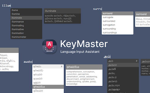 KeyMaster for සිංහල, தமிழ், English